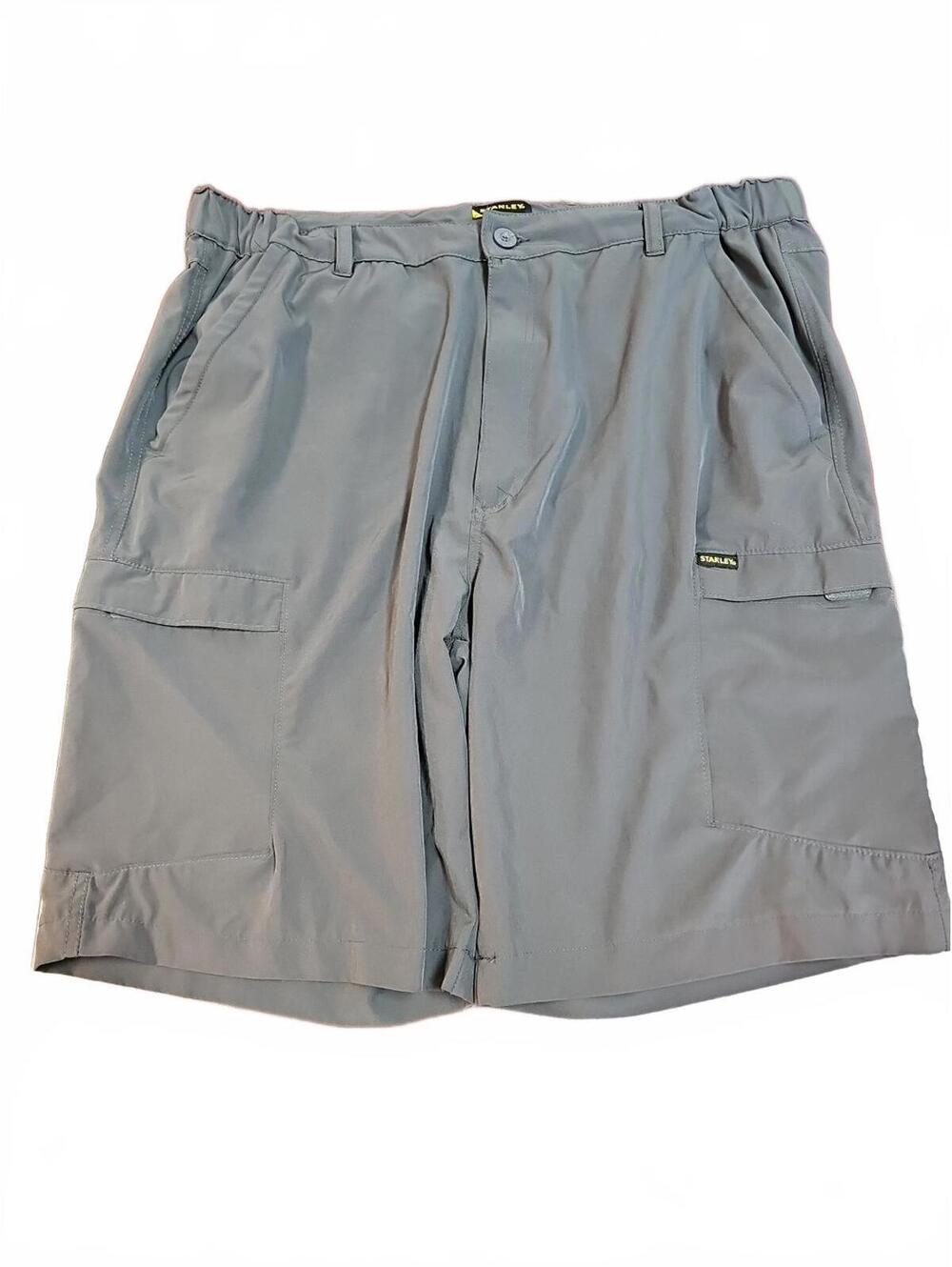 Stanley Men’s Cargo Work Shorts Size 42 Nylon Stretch Utility Zip Pocket Gray